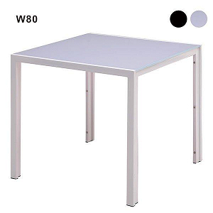 ダイニングテーブル 2人用 80 正方形 ガラス おしゃれ 白 黒
